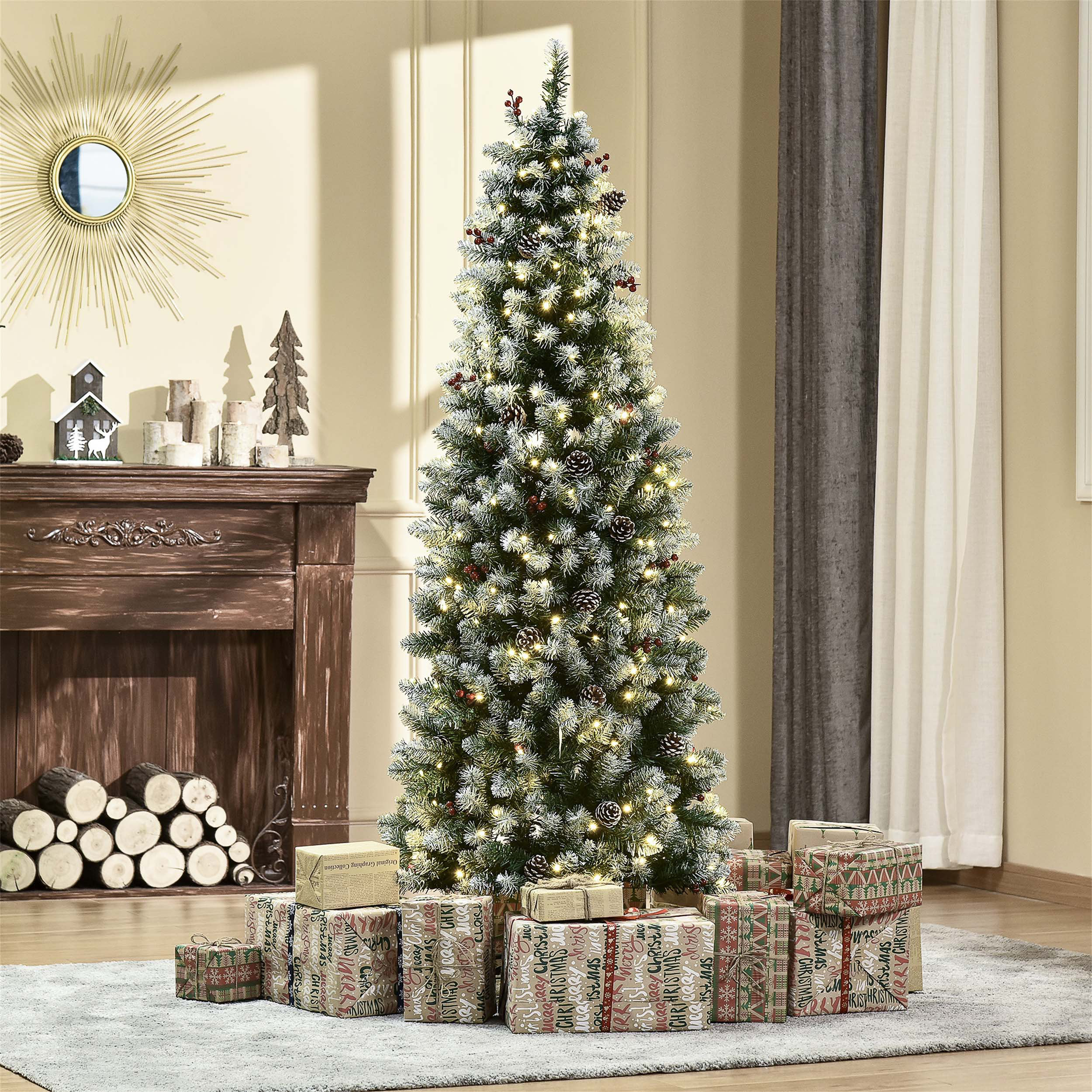 Alcott Hill Regular (Full) Artificial Christmas Tree with White Needles ...