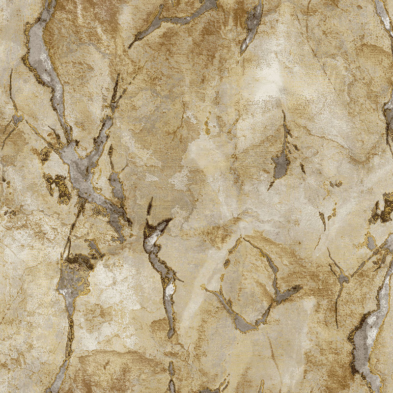 Stratum Marmo Design Metallic Texture 33' L x 42" W Wallpaper Roll, Gold/Gray