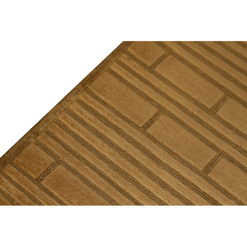 Hand-Knotted High-Quality Gold and Cream Area Rug