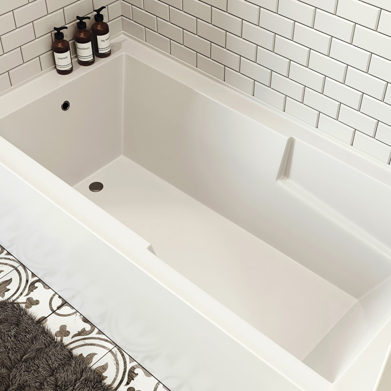Baignoire en alcôve avec tablier et accoudoir 72 po x 36 po Voltaire, Gauche