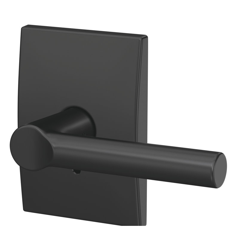 Custom Broadway Non-Turning Lever with Century Trim, Matte Black