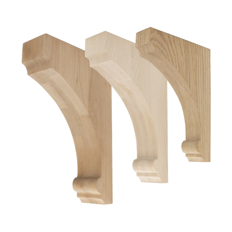10 in Unfinished Alder Wood Traditional Corbel Bracket