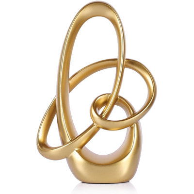8.6-Inch Gold Resin Knot Sculpture