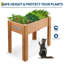 Boîte à fleurs surélevée de 34 po avec jardin surélevé avec pieds, pot à fleurs en bois de sapin avec doublure et crochets, pot à fleurs pour l'extérieur, chêne-129416325-129416329