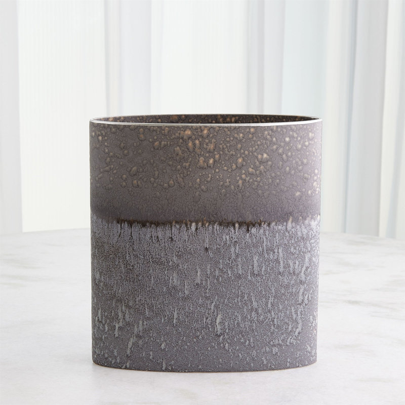 Tuba Handmade Ceramic Table Vase, 13" H x 12" W x 3.25" D