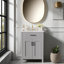 Ensemble de meuble-lavabo 24 po avec lavabo en céramique - meuble-lavabo moderne avec 2 portes à fermeture douce, une tablette réglable et un tiroir rabattable