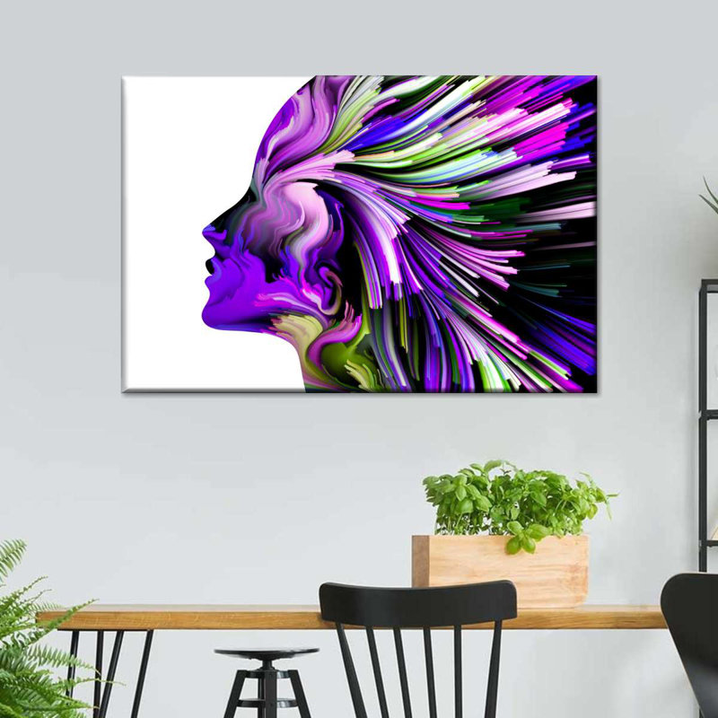«People People Abstract Violet Profile Colors», reproduction sur toile, H 8 po x l 12 po x P 1 po
