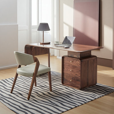 Solid wood household desk and chair set