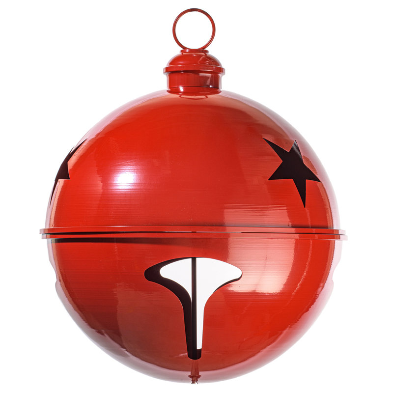 Ornement en forme de cloche., Rouge, H 24 po x l 24 po x P 24 po