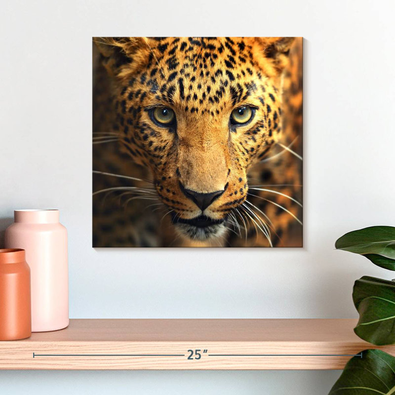 Brampt Leopard Portrait, 16" H x 16" W