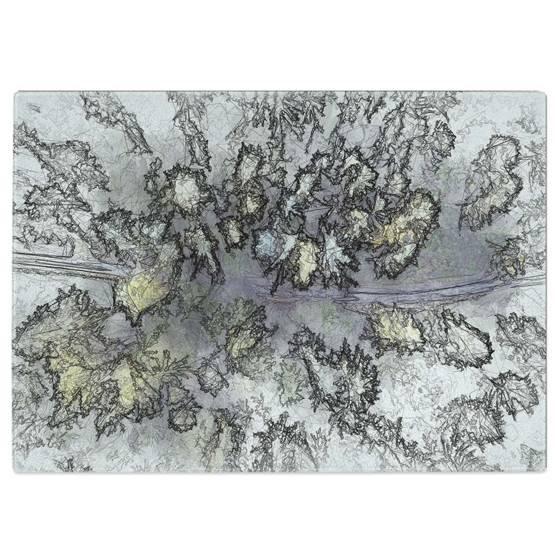 Tempered Glass Yellow Forest in Austria in Abstract Chopping Board, 28.5 cm W x 20 cm L
