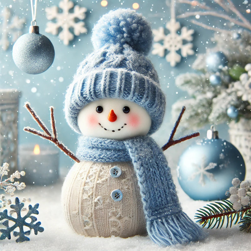 «Winter Bliss»: bonhomme de neige en tricot, H 12 po x l 12 po x P 1 po
