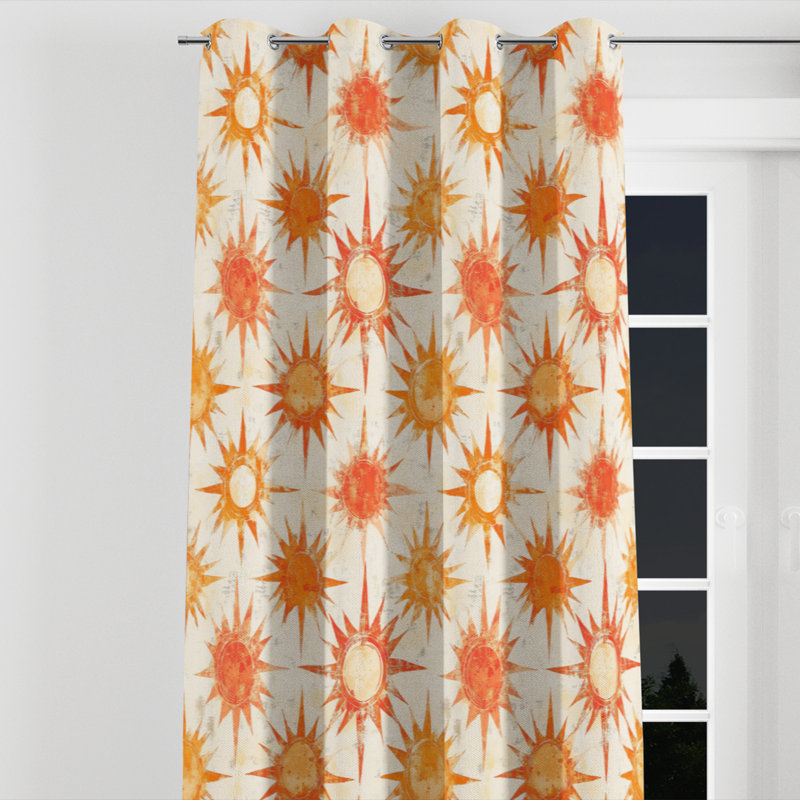 Rideaux Starburst pour chambre à coucher - Rideau à œillets Boho, L 52 po x L 108 po, Œillets argentés