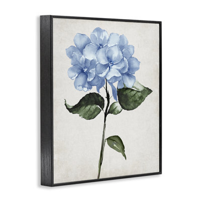 Centered Hydrangea Stem Framed Giclee Art, design by Val Rhodes