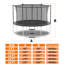 Trampoline 8 pi avec filet de sécurité, trampoline d'extérieur avec tapis de saut robuste et rembourrage pour enfants et adultes