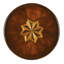  Table de bout ronde transitionnelle en bois de cerisier de 24 po avec tablette