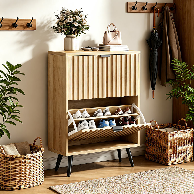 12 Pair Flip Down Shoe Storage