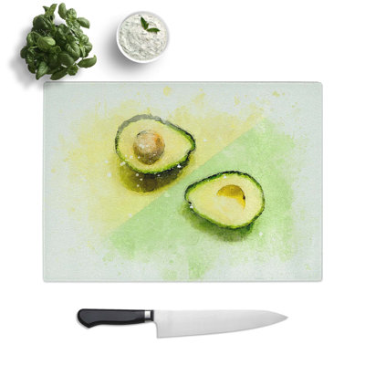 Tempered Glass Avocado Split Chopping Board