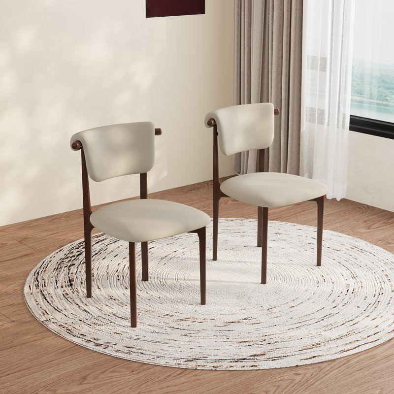 Chaises de salle à manger rembourrées avec cadre en bois massif, 2