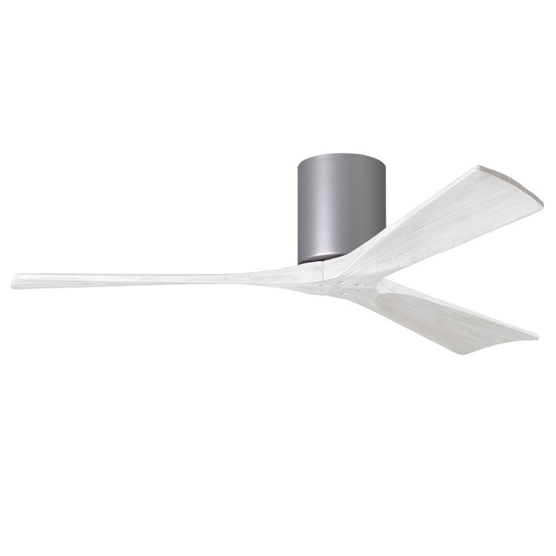 Ventilateur de plafond à 3 pales Olivier, Nickel brossé, Blanc mat, 52"