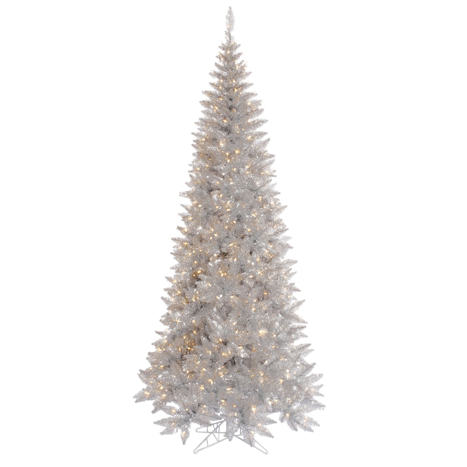 Silver 9' Pre-Lit Fir Tree, 5.5'