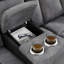 Causeuse inclinable électrique en cuir 75,5 po avec accoudoirs carrés avec console de rangement et chargeur sans fil-201464334
