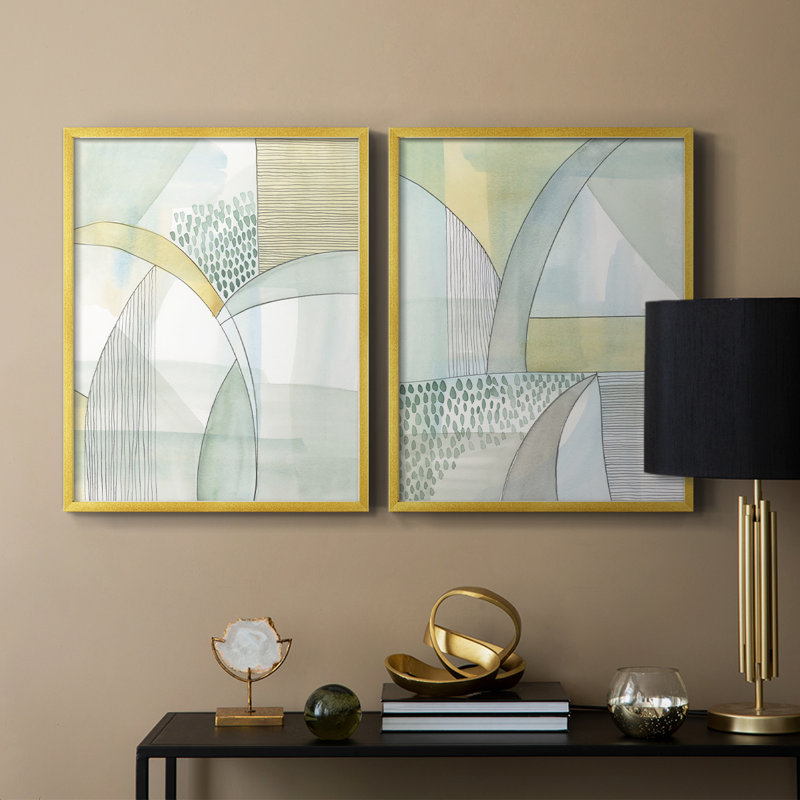 «Mint Reflection I», reproduction encadrée de qualité supérieure - prête à être accrochée - aucun clou requis - aucun clou requis