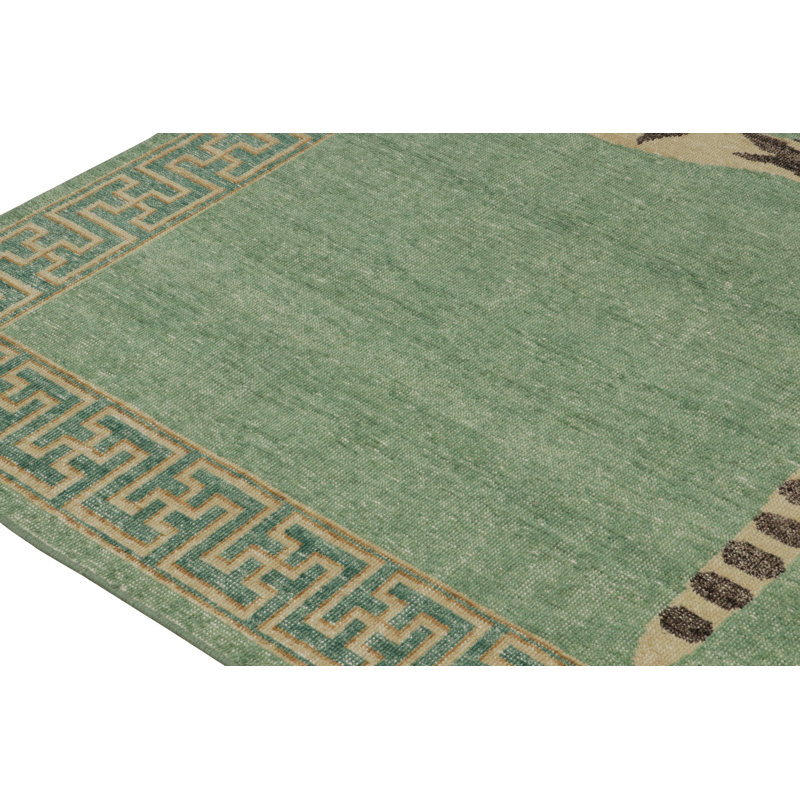 Distressed Homage Hand Knotted Wool Animal Print Area Rug, Rectangle 9' x 12'