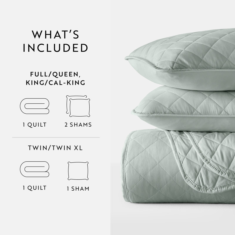 Eucalyptus Full Microfiber Reversible Quilt Set