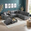 Canapé modulaire avec repose-pieds de rangement, ports de chargement USB, porte-gobelets de console, coussins en mousse-27136751