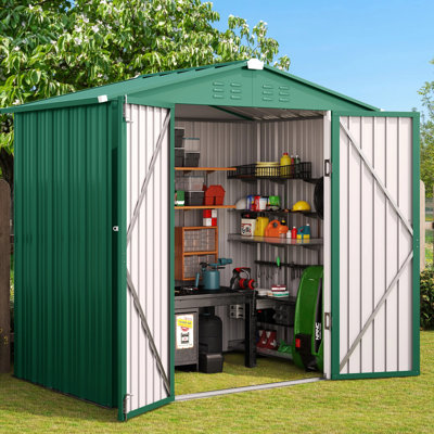  Outdoor 6 ft. W x 4 ft. D Galvanized Steel Storage Shed