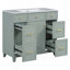 Meuble-lavabo avec lavabo en céramique, tablettes réglables et 3 tiroirs-320437262-320437263
