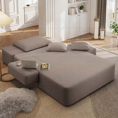 Méridienne rembourrée avec 3 coussins, pour petits espaces, salon, appartement