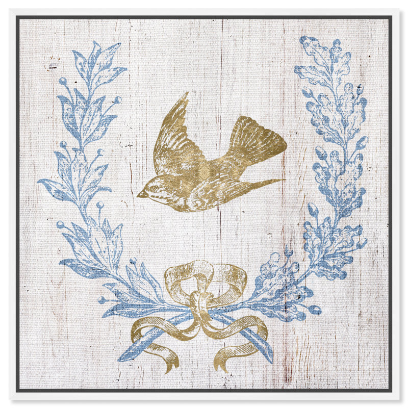 Couronne et ruban II - impression, Toile avec cadre blanc, H 31 po x l 31 po