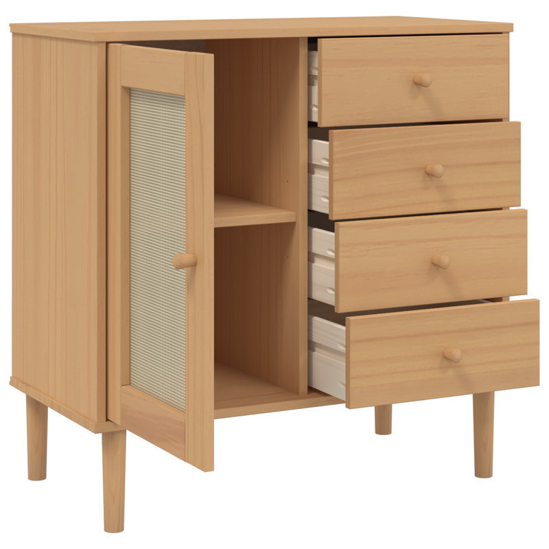 Nanako 4 -Drawer 1 -Door Accent Cabinet, Brown