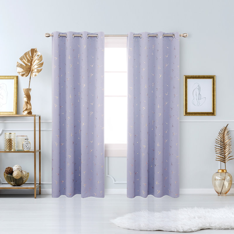 Bertie Room Darkening Thermal Curtains, Width 168 x Drop 229 cm, Light Purple