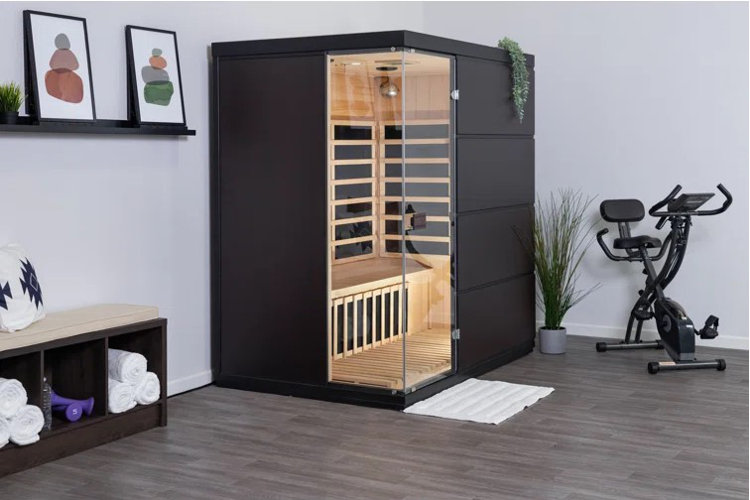 modern black home sauna