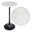 Table d'appoint ronde bohémienne 25 po Nysha, plateau mandala floral gris et blanc avec base piédestal noire-1233592155-1233592156
