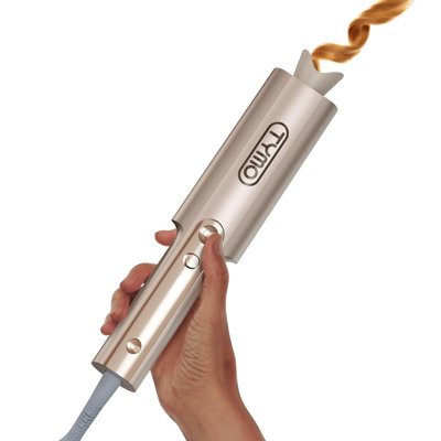 Automatic Rotating Curling Iron - Long Barrel 1 Inch Ceramic 600M Ionic, Dual Voltage Anti-Scald Tangle-Free for Long Hair