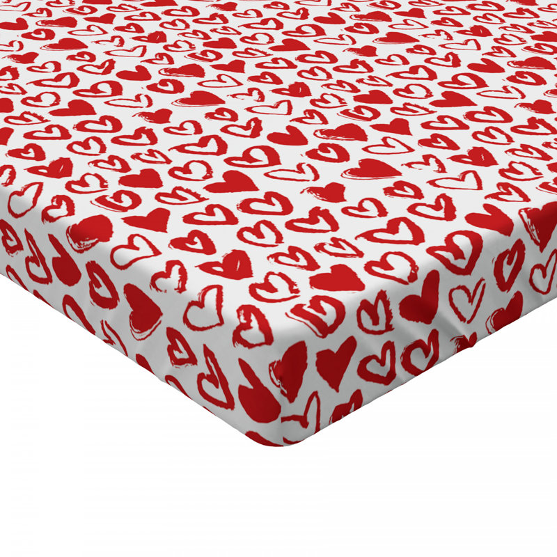 Microfiber Floral Fitted Sheet, Red 1, Full Fitted Sheet