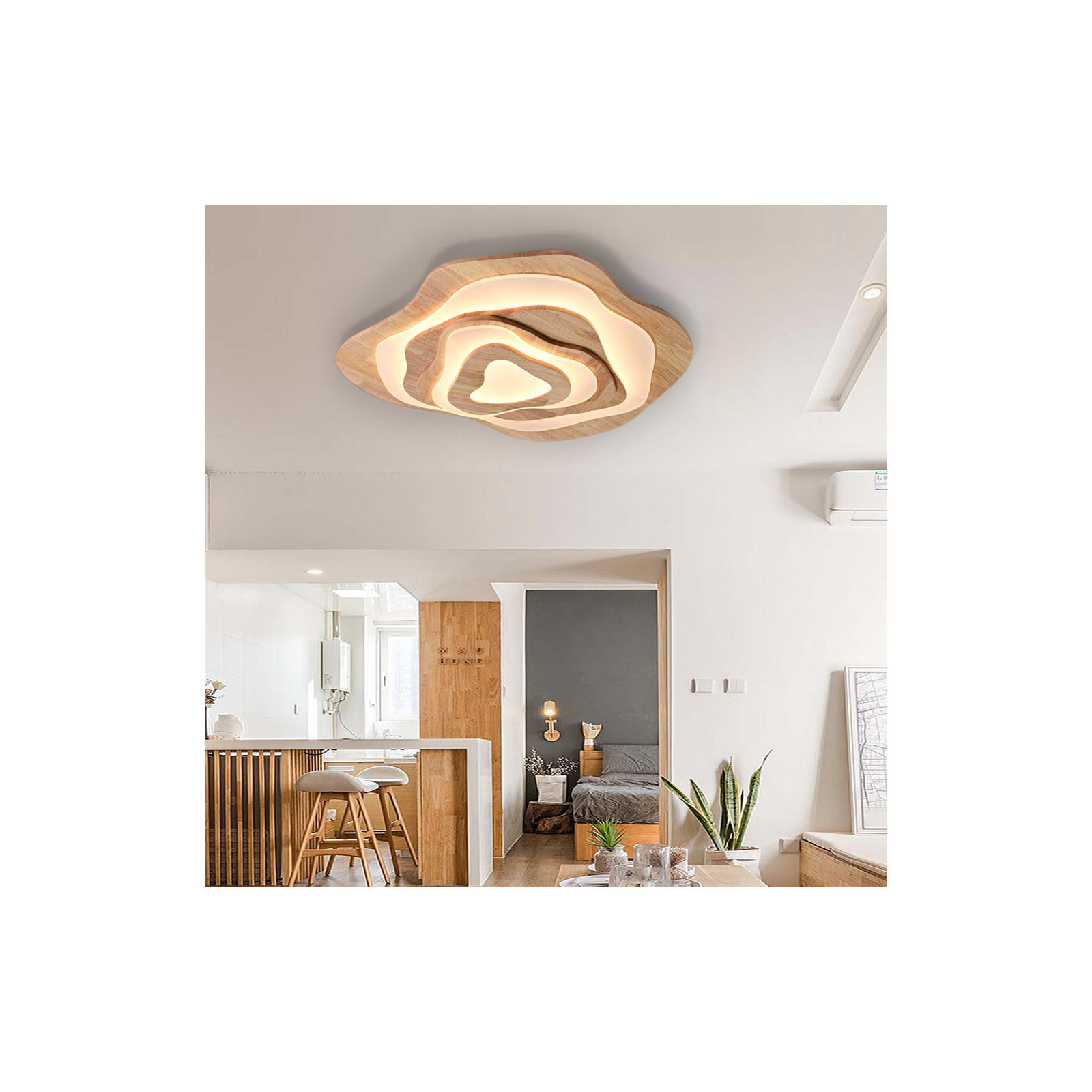 Single Light Acrylic LED Flush Mount, 3.54" H x 31.49" W x 31.49" D
