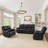 Jackson 59.4" Wide Modern And Upholstered Leather Manual Reclining Loveseat Sofa, 2-Seater Recliner Couch-1255423390
