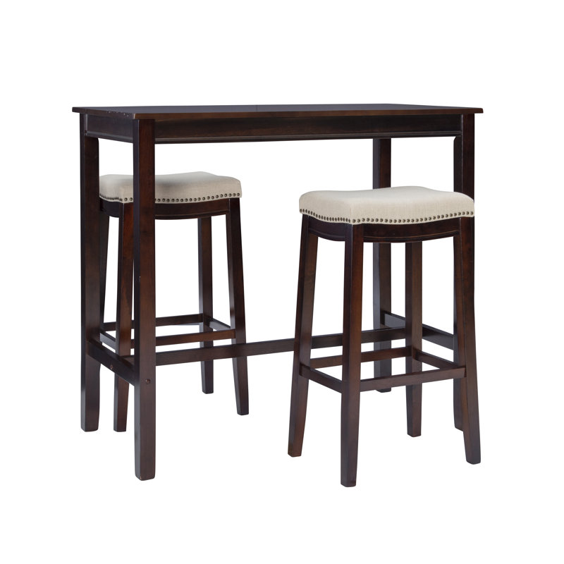 Ensemble de salle à manger à hauteur de bar 4 personnes Arlyce, Noyer / lin, Brun, H 42 po x L 47,25 po x l 23,75 po