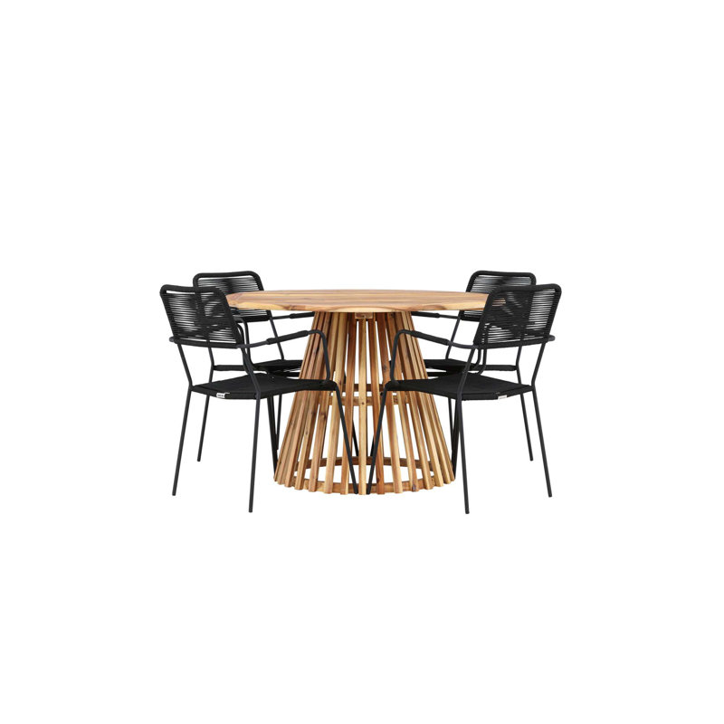 Claudius 4 - Person Acacia Patio Dining Set with Round Table
