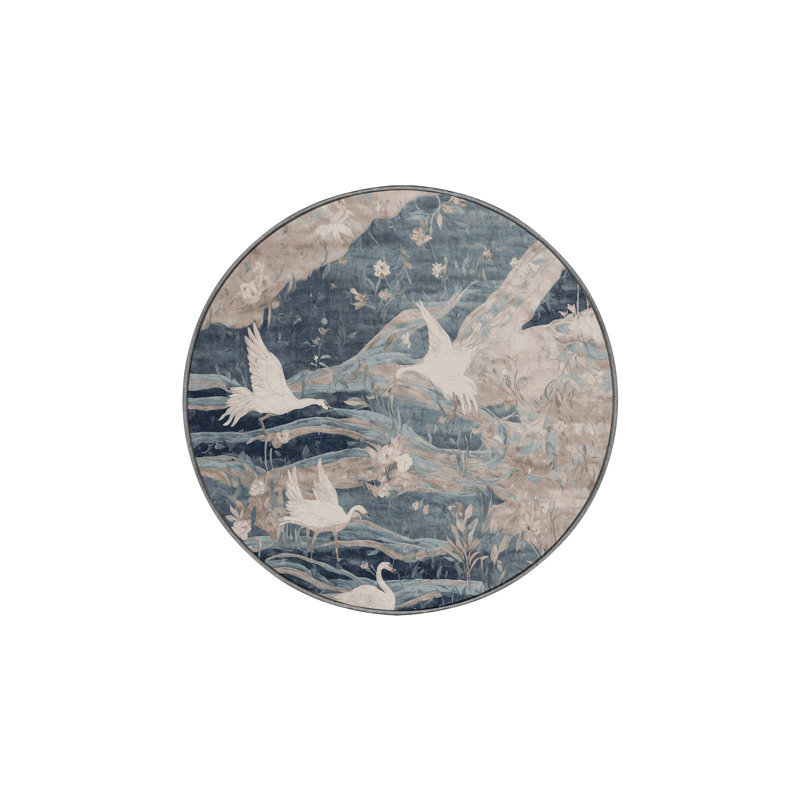 Silky Soft Plush Gray Area Rug, Round 4'