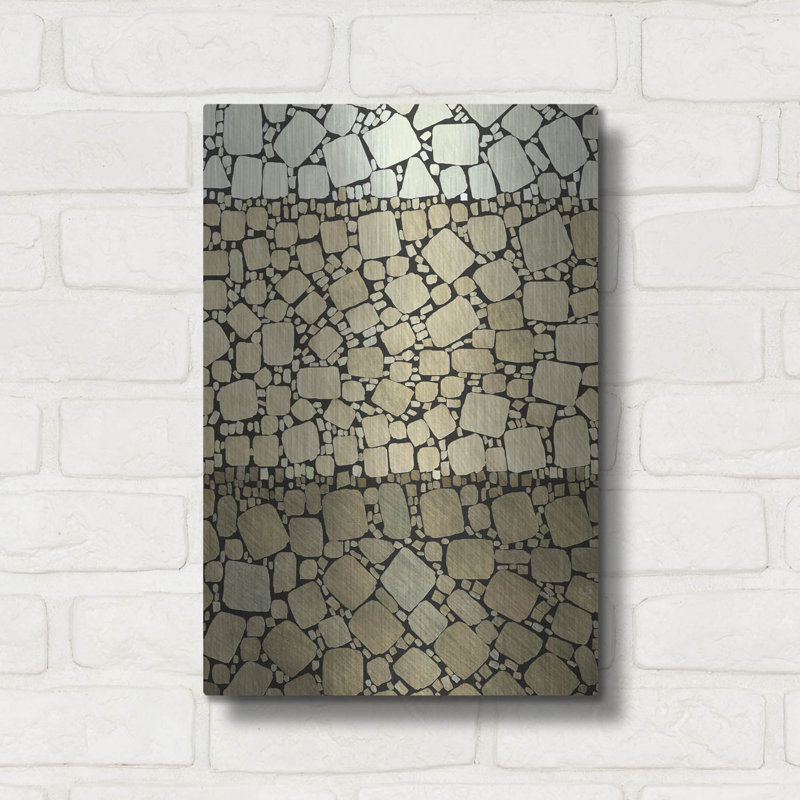 Art mural en métal luxueux «Bedrock 1» par Alonzo Saunders, 12 po x 16 po, H 16 po x l 12 po