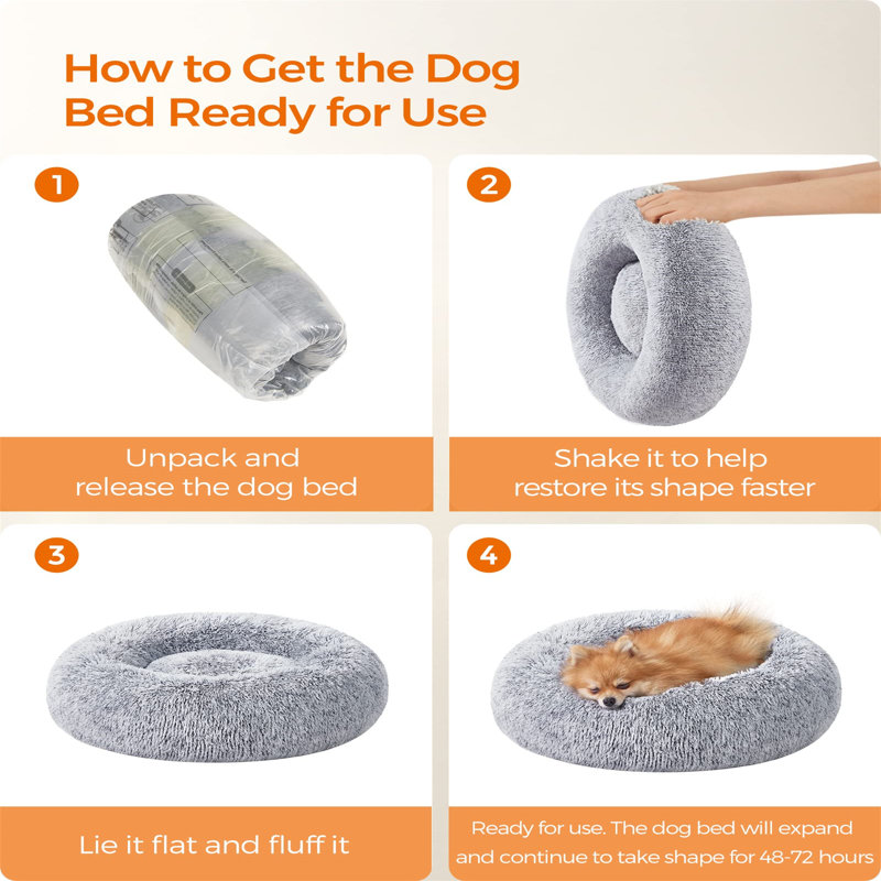 Canfield Faux Fur Bolster Pet Bed