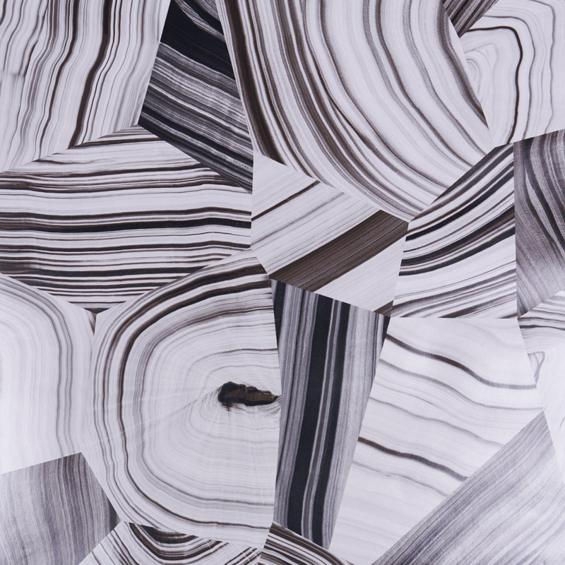 Schumacher x Miles Redd Agate Slice Wallpaper, 30' L x 27" W, Black/White
