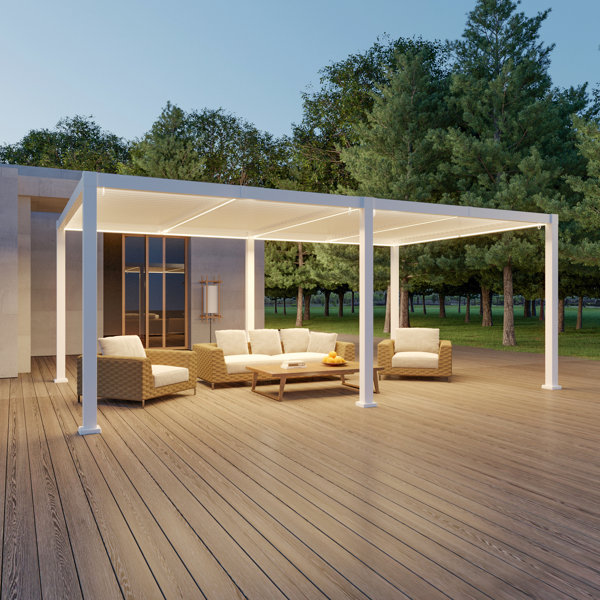 Rosebay Aluminum Pergola with Solar Lights | Wayfair