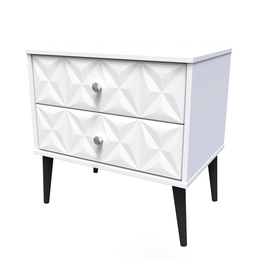 Carnlea 2 Drawer Midi Chest in Indigo Matt & White (Ready Assembled)